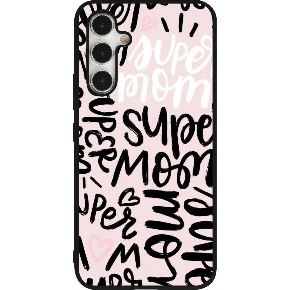 Samsung Galaxy A54 Case Hülle - Silikon schwarz Mom 2024 Super mom