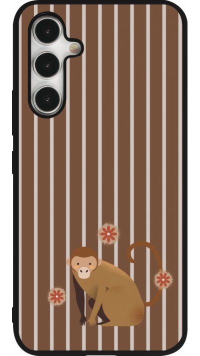 Coque Samsung Galaxy A54 5G - Silicone rigide noir Monkey with stripes Coque Samsung Galaxy A54 5G - Silicone rigide noir Monkey with stripes