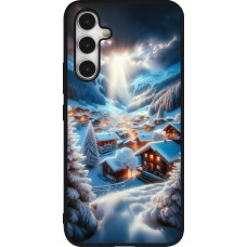 Samsung Galaxy A54 Case Hülle - Silikon schwarz Berg Schnee Licht