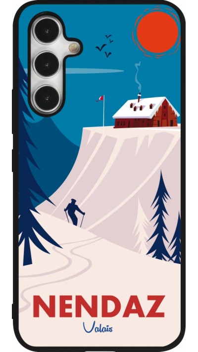 Coque Samsung Galaxy A54 5G - Silicone rigide noir Nendaz Cabane Ski Coque Samsung Galaxy A54 5G - Silicone rigide noir Nendaz Cabane Ski