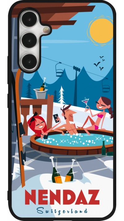Coque Samsung Galaxy A54 5G - Silicone rigide noir Nendaz Mountain Jacuzzi Coque Samsung Galaxy A54 5G - Silicone rigide noir Nendaz Mountain Jacuzzi