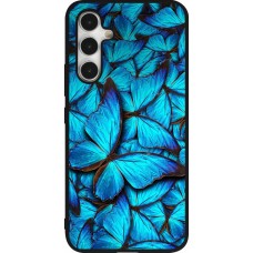 Samsung Galaxy A54 Case Hülle - Silikon schwarz Papillon bleu