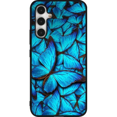 Samsung Galaxy A54 Case Hülle - Silikon schwarz Papillon bleu