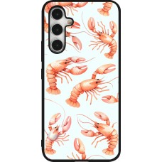 Samsung Galaxy A54 Case Hülle - Silikon schwarz Muster von pastellfarbenen Hummern