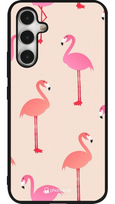 Coque Samsung Galaxy A54 5G - Silicone rigide noir Pink Flamingos Pattern Coque Samsung Galaxy A54 5G - Silicone rigide noir Pink Flamingos Pattern