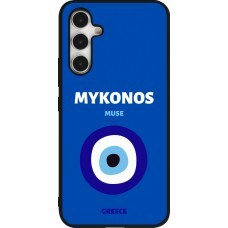 Samsung Galaxy A54 Case Hülle - Silikon schwarz Pop Summer Destination Mykonos