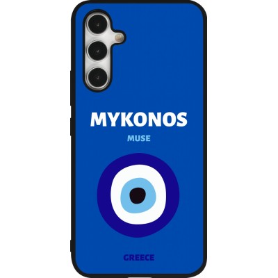 Samsung Galaxy A54 Case Hülle - Silikon schwarz Pop Summer Destination Mykonos