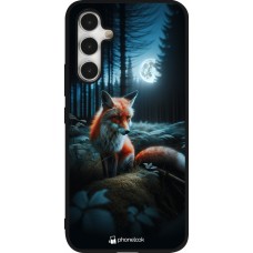 Samsung Galaxy A54 Case Hülle - Silikon schwarz Fuchs Mond Wald