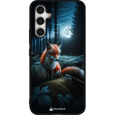 Samsung Galaxy A54 Case Hülle - Silikon schwarz Fuchs Mond Wald