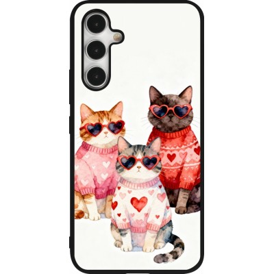 Samsung Galaxy A54 Case Hülle - Silikon schwarz Saint Valentines Day 26 Cat Love