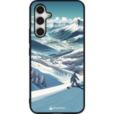 Samsung Galaxy A54 Case Hülle - Silikon schwarz Snowboarder Berg