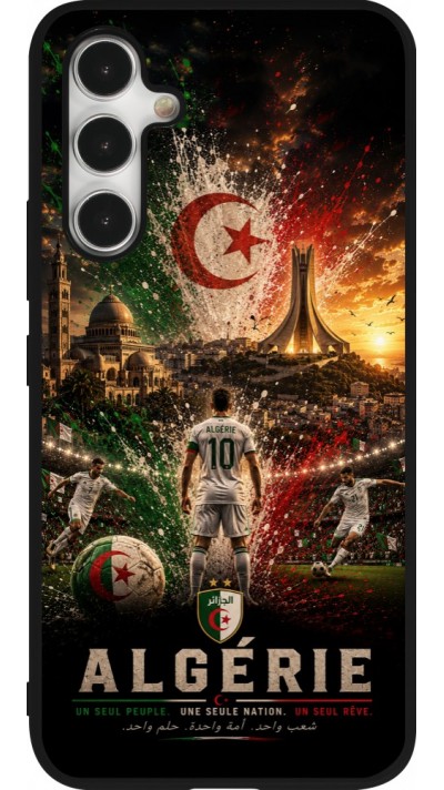 Coque Samsung Galaxy A54 5G - Silicone rigide noir Football Algérie splash 2026