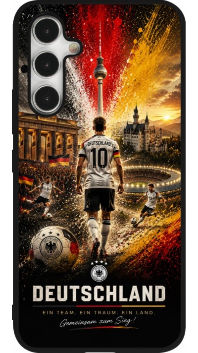 Coque Samsung Galaxy A54 5G - Silicone rigide noir Football Allemagne splash 2026