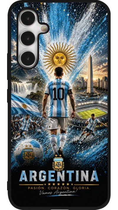 Coque Samsung Galaxy A54 5G - Silicone rigide noir Football Argentine splash 2026