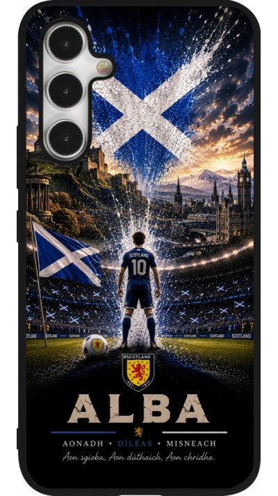 Coque Samsung Galaxy A54 5G - Silicone rigide noir Football Écosse splash 2026