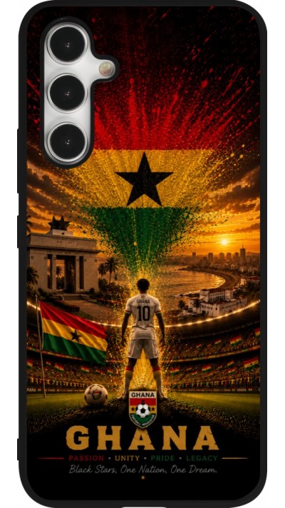 Coque Samsung Galaxy A54 5G - Silicone rigide noir Football Ghana splash 2026