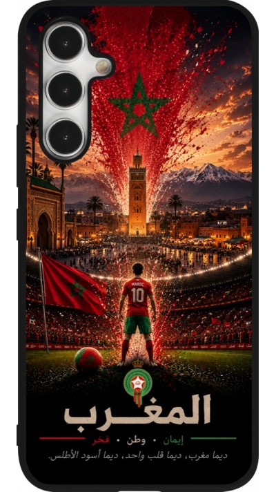 Coque Samsung Galaxy A54 5G - Silicone rigide noir Football Maroc splash 2026