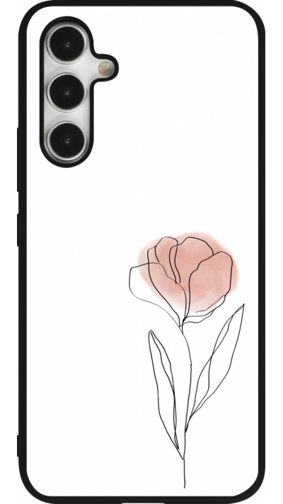 Coque Samsung Galaxy A54 5G - Silicone rigide noir Spring 23 minimalist flower Coque Samsung Galaxy A54 5G - Silicone rigide noir Spring 23 minimalist flower