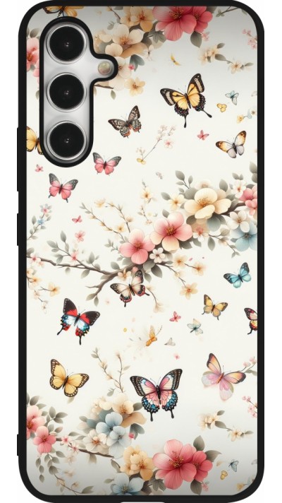 Coque Samsung Galaxy A54 5G - Silicone rigide noir Spring 25 Papillons Légers Coque Samsung Galaxy A54 5G - Silicone rigide noir Spring 25 Papillons Légers