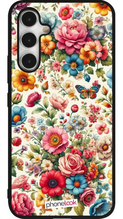 Coque Samsung Galaxy A54 5G - Silicone rigide noir Spring 25 printemps fleuri Coque Samsung Galaxy A54 5G - Silicone rigide noir Spring 25 printemps fleuri