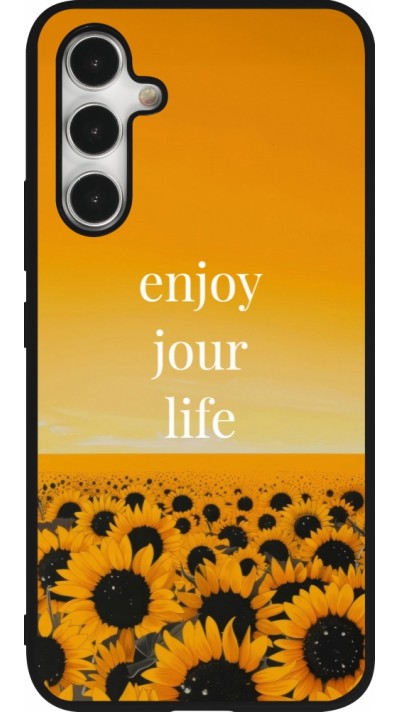Samsung Galaxy A54 Case Hülle - Silikon schwarz Summer 2025 Enjoy your life