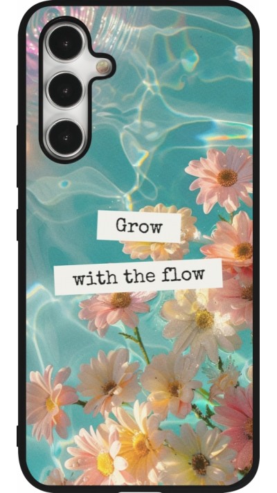 Samsung Galaxy A54 Case Hülle - Silikon schwarz Summer 2025 Grow with the flow
