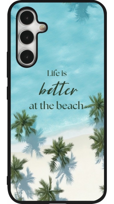 Samsung Galaxy A54 Case Hülle - Silikon schwarz Summer 2025 Life is better at the beach