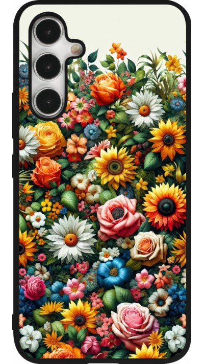 Coque Samsung Galaxy A54 5G - Silicone rigide noir Summer Floral Pattern Coque Samsung Galaxy A54 5G - Silicone rigide noir Summer Floral Pattern