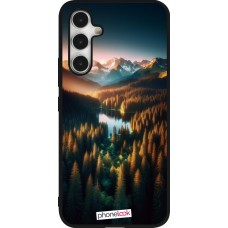 Samsung Galaxy A54 Case Hülle - Silikon schwarz Sonnenuntergang Waldsee
