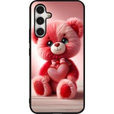 Samsung Galaxy A54 Case Hülle - Silikon schwarz Valentin 2024 Rosaroter Teddybär
