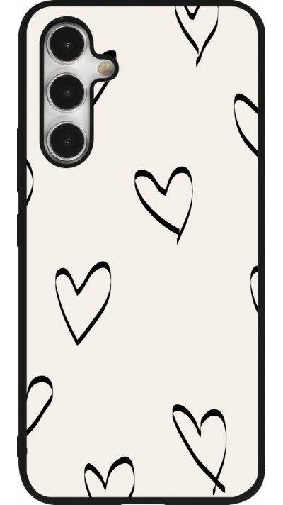 Coque Samsung Galaxy A54 5G - Silicone rigide noir Valentine 2023 minimalist hearts Coque Samsung Galaxy A54 5G - Silicone rigide noir Valentine 2023 minimalist hearts