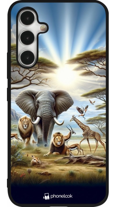 Coque Samsung Galaxy A54 5G - Silicone rigide noir Vie sauvage africaine Coque Samsung Galaxy A54 5G - Silicone rigide noir Vie sauvage africaine