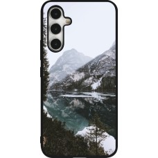 Samsung Galaxy A54 Case Hülle - Silikon schwarz Winter 22 snowy mountain and lake
