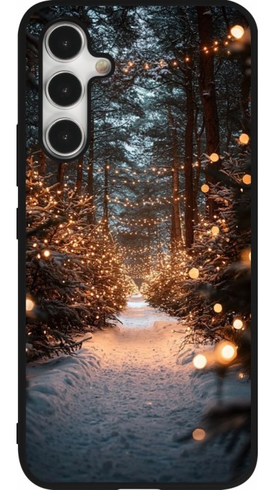 Samsung Galaxy A54 Case Hülle - Silikon schwarz Winter 25 Winter snowy road