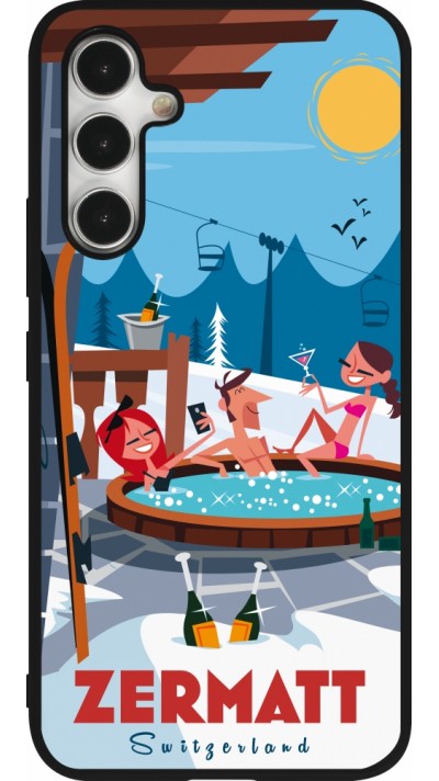 Samsung Galaxy A54 Case Hülle - Silikon schwarz Zermatt Mountain Jacuzzi