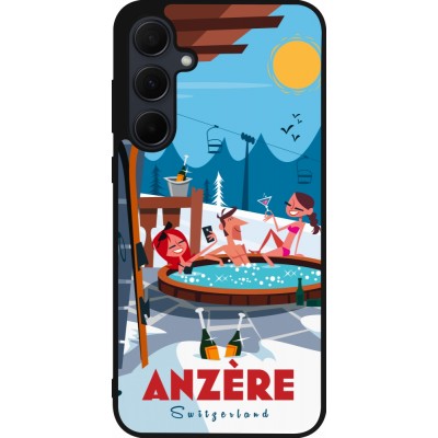 Samsung Galaxy A55 5G Case Hülle - Silikon schwarz Anzère Mountain Jacuzzi