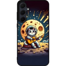 Samsung Galaxy A55 5G Case Hülle - Silikon schwarz AstroKatze RockMond