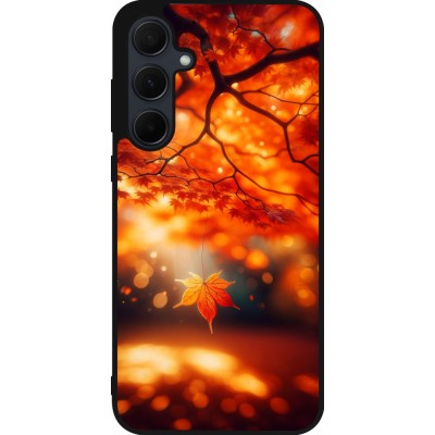 Samsung Galaxy A55 5G Case Hülle - Silikon schwarz Herbst Magisch Orange