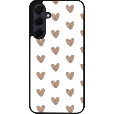 Samsung Galaxy A55 5G Case Hülle - Silikon schwarz Autumn 2024 brown hearts