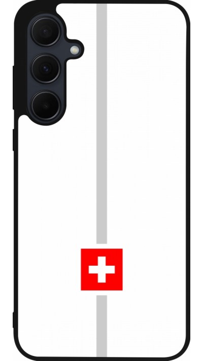 Samsung Galaxy A55 5G Case Hülle - Silikon schwarz Kanton CH weiss