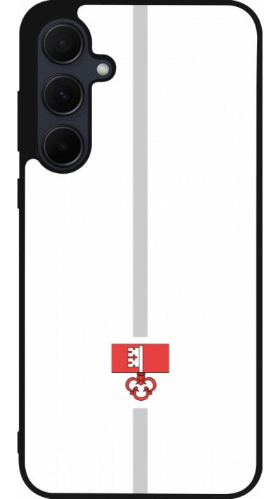 Samsung Galaxy A55 5G Case Hülle - Silikon schwarz Kanton OW weiss