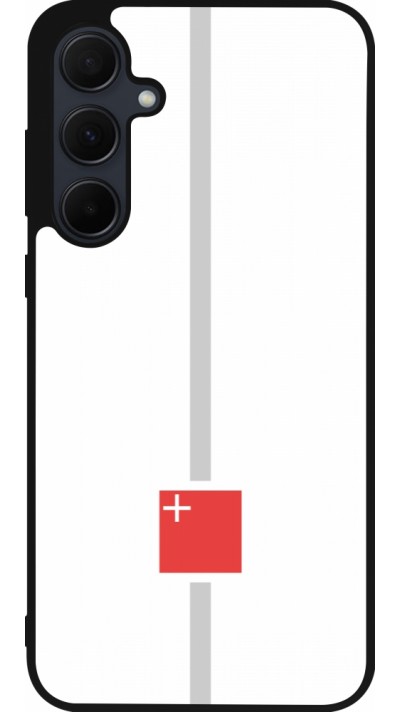 Samsung Galaxy A55 5G Case Hülle - Silikon schwarz Kanton SZ weiss