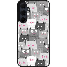 Samsung Galaxy A55 5G Case Hülle - Silikon schwarz Katzenschwärme