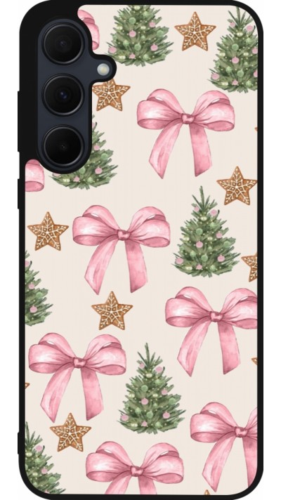 Samsung Galaxy A55 5G Case Hülle - Silikon schwarz Christmas 25 Vintage Ribbons