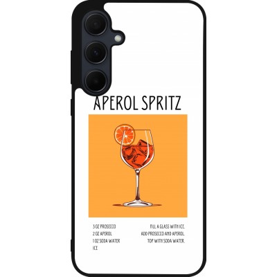 Samsung Galaxy A55 5G Case Hülle - Silikon schwarz Cocktail Rezept Aperol Spritz