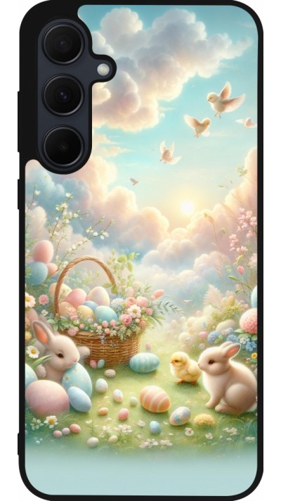 Samsung Galaxy A55 5G Case Hülle - Silikon schwarz Ostern 2025 Pastell Ostern