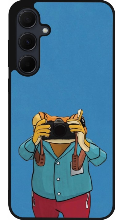 Samsung Galaxy A55 5G Case Hülle - Silikon schwarz Frog with camera DTMF