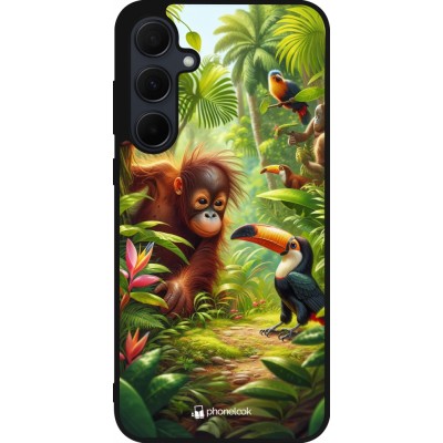 Samsung Galaxy A55 5G Case Hülle - Silikon schwarz Tropischer Dschungel Tayrona