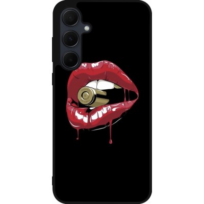 Samsung Galaxy A55 5G Case Hülle - Silikon schwarz Lips bullet