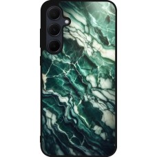 Samsung Galaxy A55 5G Case Hülle - Silikon schwarz Majestätischer grüner Marmor